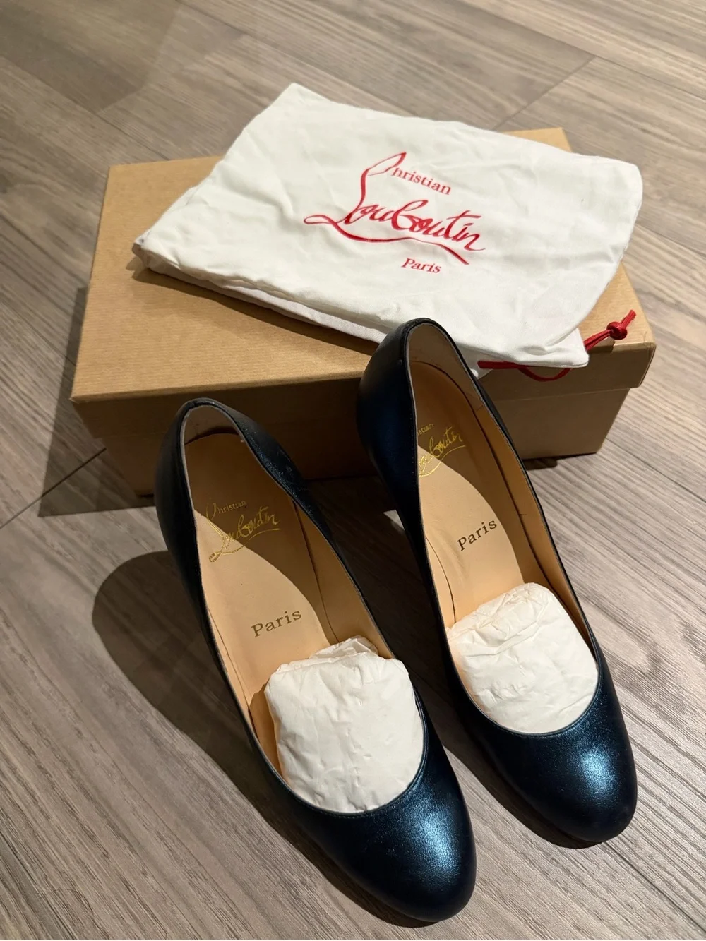 Christian Louboutin Metallic Teal Round-Toe Pumps